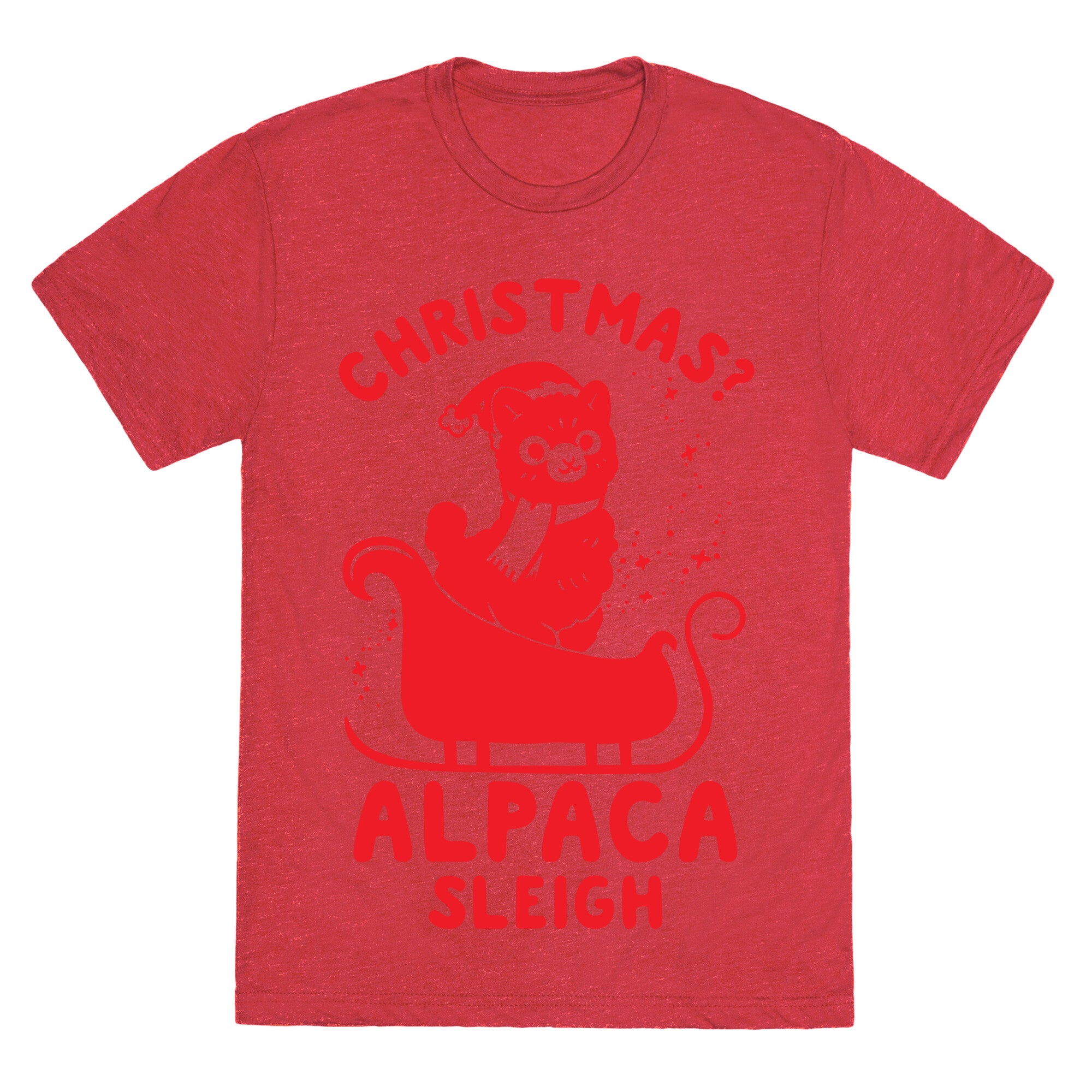 Christmas Alpaca Sleigh Unisex Triblend Tee